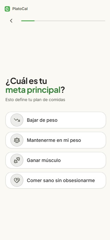 Elige tu meta en segundos
